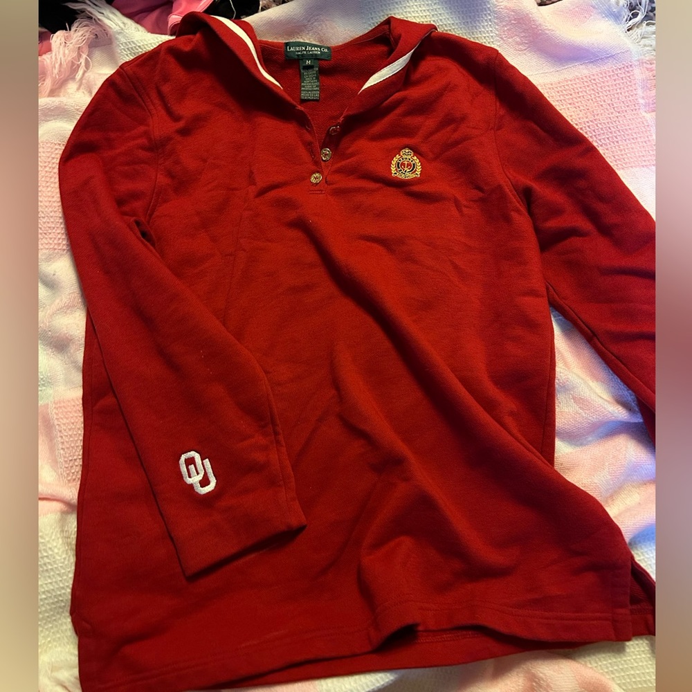 Lauren Ralph Lauren Red Sailor Collar Sweater